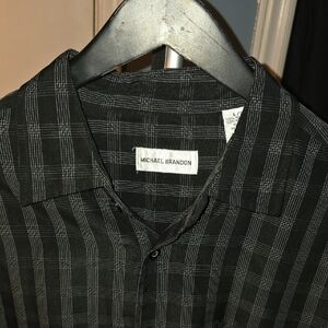Michael Brandon Men's Black Plaid Shirt